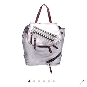 Marc Jacobs Silver and Purple Backpack with Textured Finish